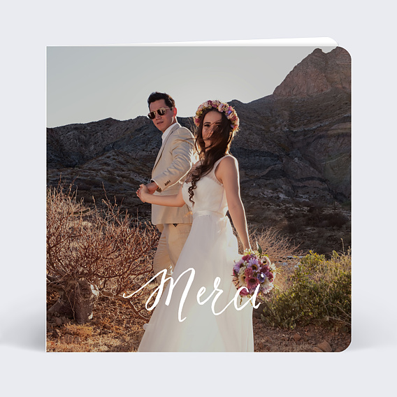 Carte remerciement mariage Calligraphie