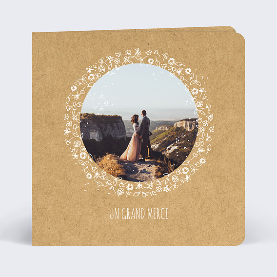 Carte remerciement mariage Fleurs de Printemps