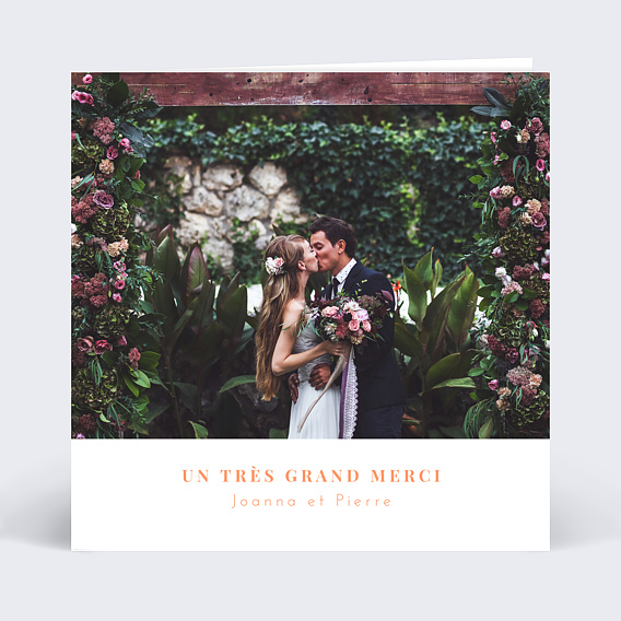 Carte remerciement mariage Simplicité