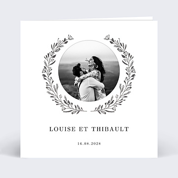 Carte remerciement mariage Dcoupe Couronne