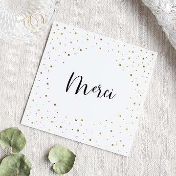 Remerciements Mariage Dorure Pois Merci
