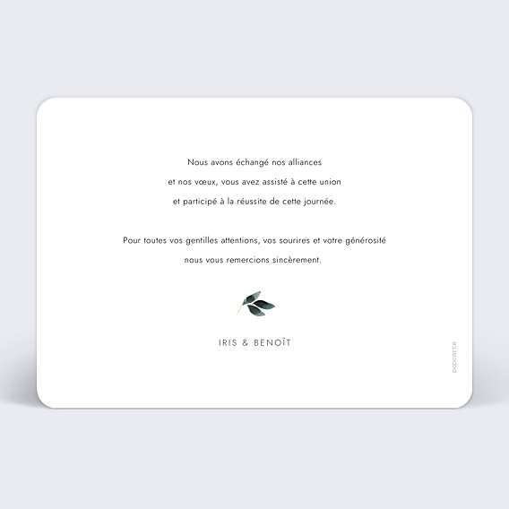 Remerciements mariage Carrés Graphiques (dos photo)