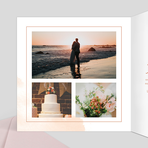 Carte remerciement mariage Été Indien Intérieur Gauche