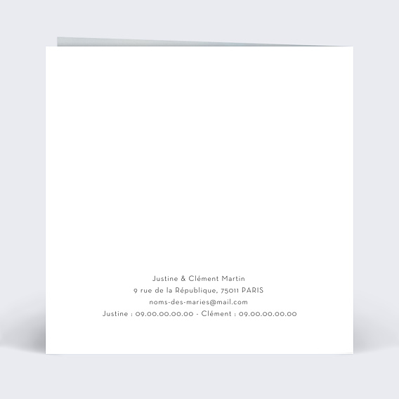 Carte remerciement mariage Couronne Eucalyptus  Verso