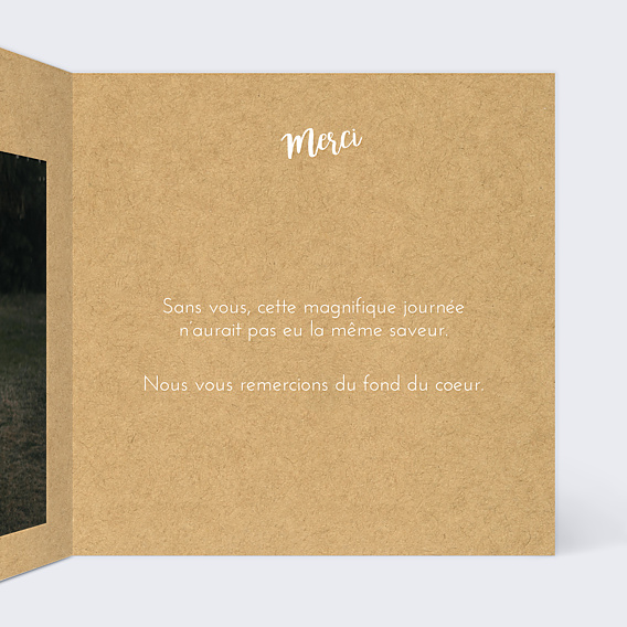 Remerciements mariage Just Married Kraft