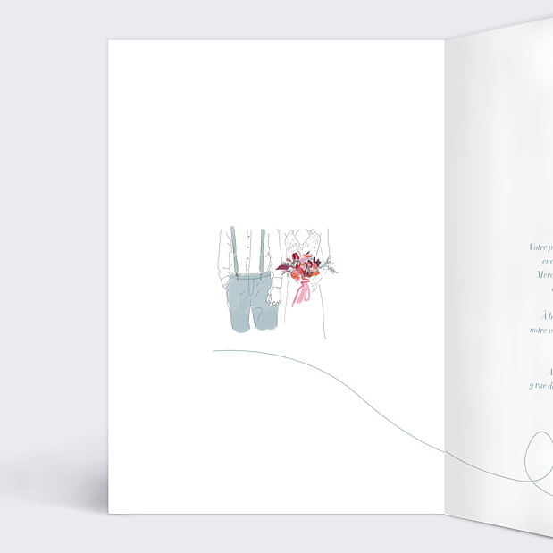 Remerciements Mariage Jolies Illustrations Intérieur Gauche