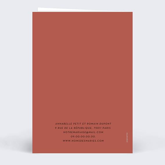 Carte remerciement mariage Happy Hours Verso