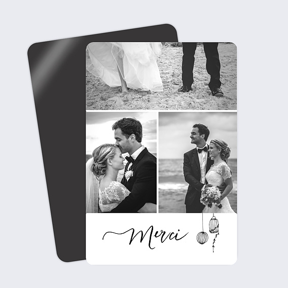 Carte remerciement mariage Liberté