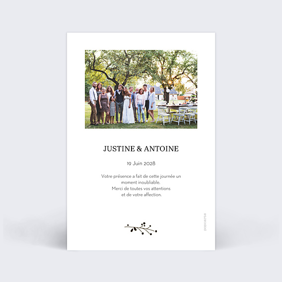 Remerciements mariage Mariage Bois