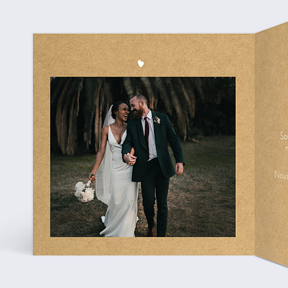 Remerciements mariage Just Married Kraft