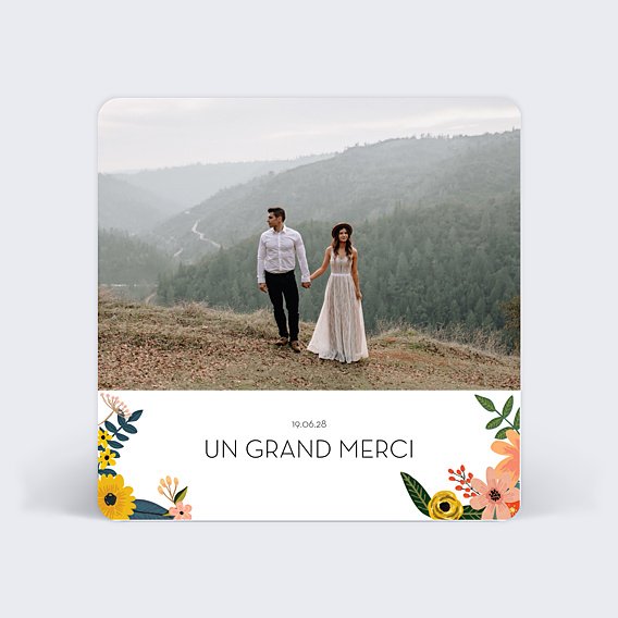Remerciements mariage Bouquet Printanier