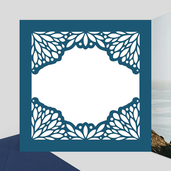 Carte remerciement mariage Découpe Dentelle Intérieur Gauche