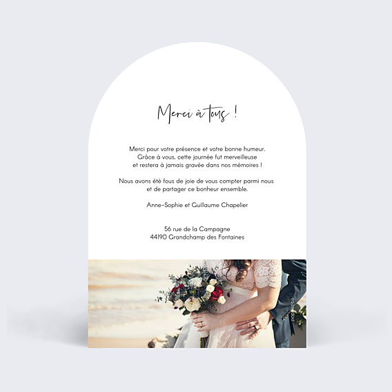 Remerciements mariage Bandeau (dos photo)