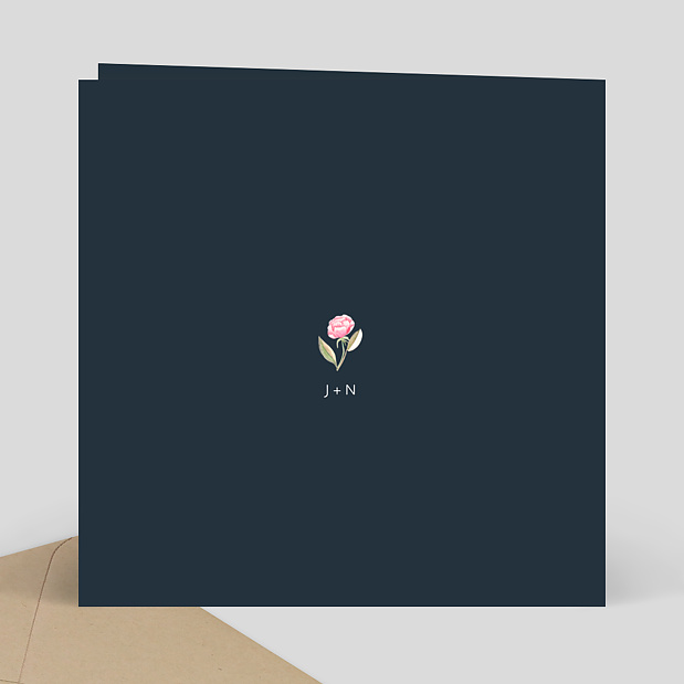 Remerciements mariage Dark Peony Verso