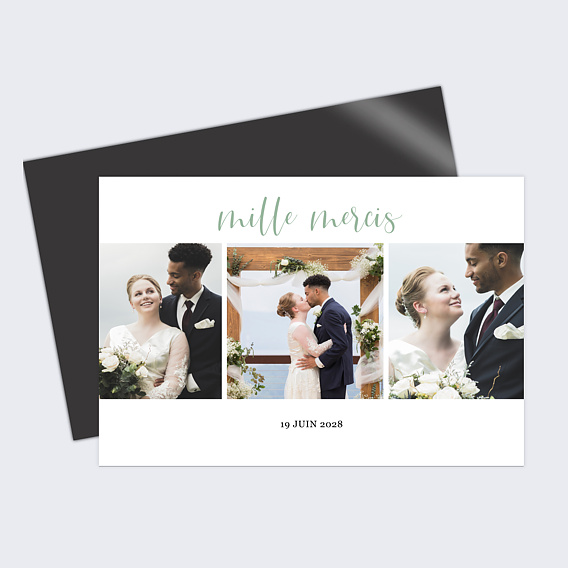 Carte remerciement mariage Cinematic III