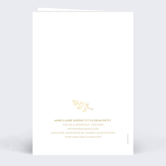 Remerciements mariage Fleurs Ocre