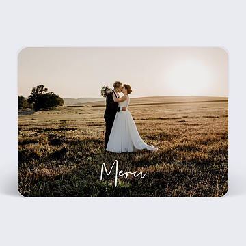 Carte remerciement mariage Bandeau (dos photo)