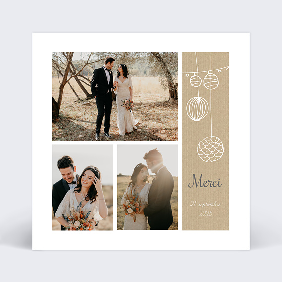 Carte remerciement mariage Instant Rêvé