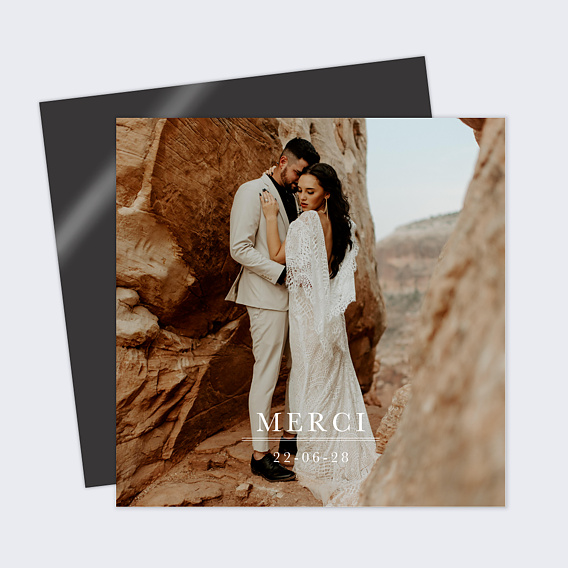 Carte remerciement mariage Trait de Crayon