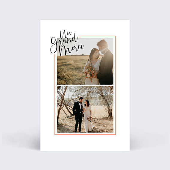 Remerciements mariage Cadre Typographique II