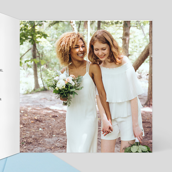 Carte remerciement mariage Dorure Pois Merci Intérieur Droit