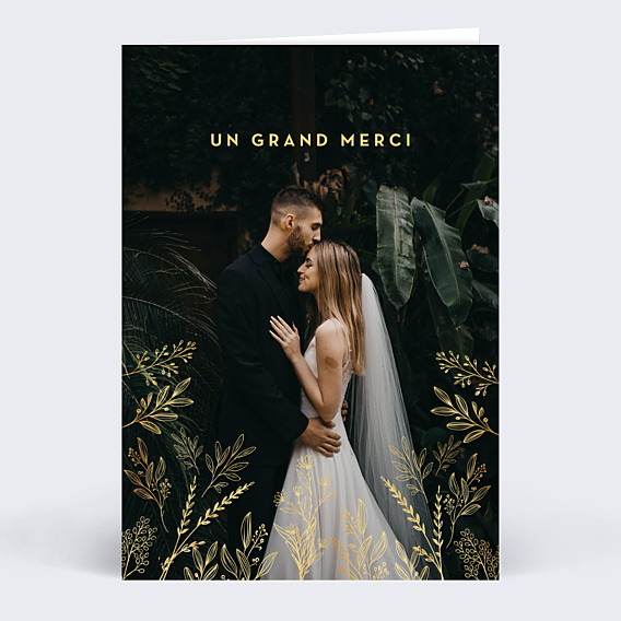 Remerciements mariage Fleurs Ocre