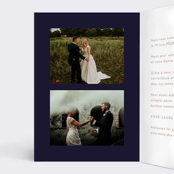 Remerciements mariage Fleurs Ocre