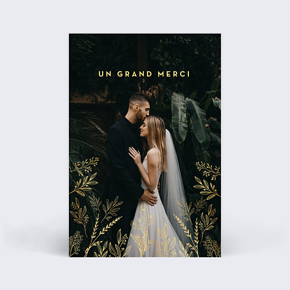 Remerciements mariage Fleurs Ocre