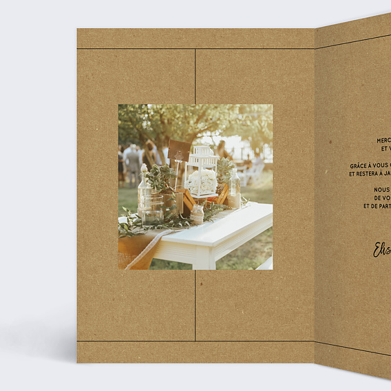 Carte remerciement mariage Modernkraft Intérieur Gauche