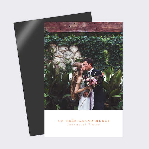 Carte remerciement mariage Simplicité