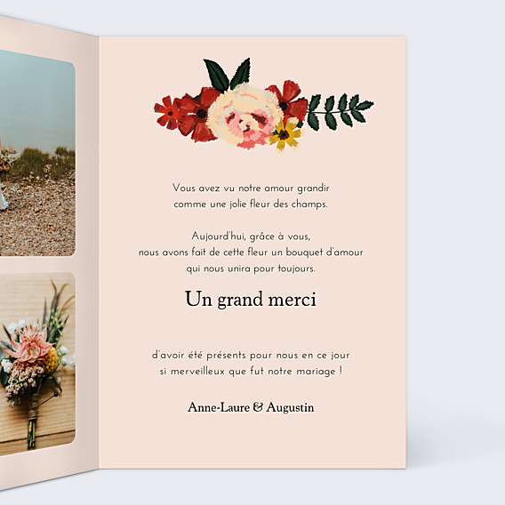 Remerciements mariage Anémone