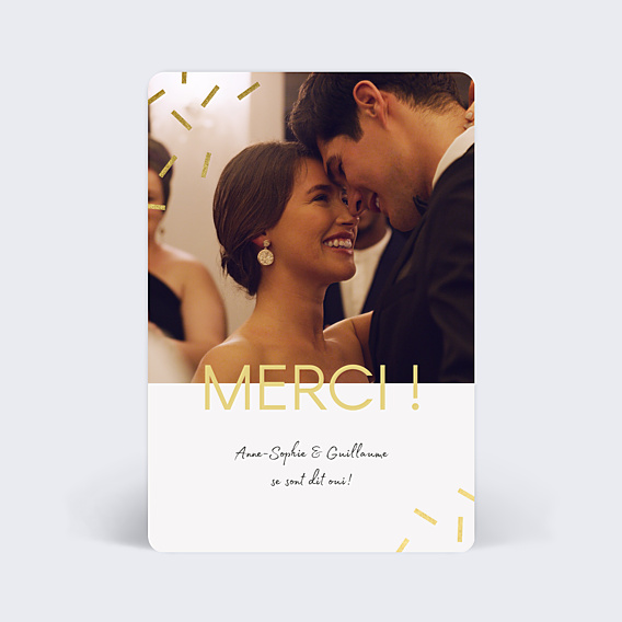 Remerciements mariage Paillettes Chic