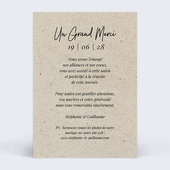 Remerciements mariage Esprit Chiné I