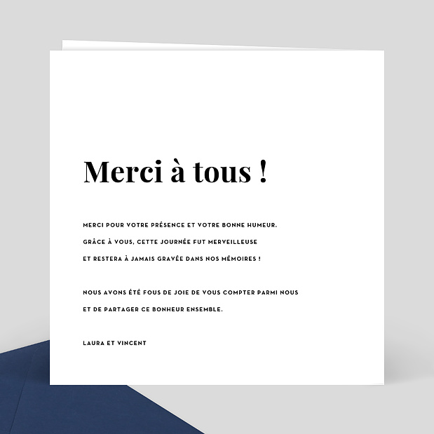 Remerciements Mariage Découpe Merci Verso