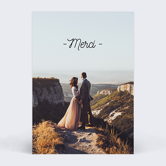 Remerciements mariage Tirets Noir