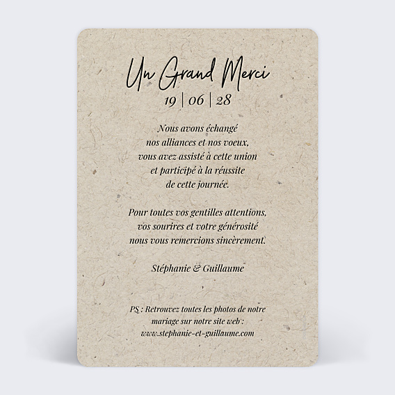 Remerciements mariage Esprit Chiné II