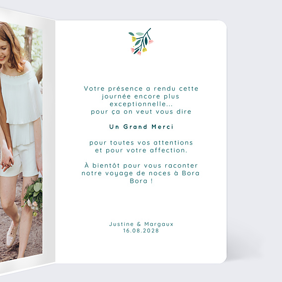 Remerciements mariage Floral Atmosphere