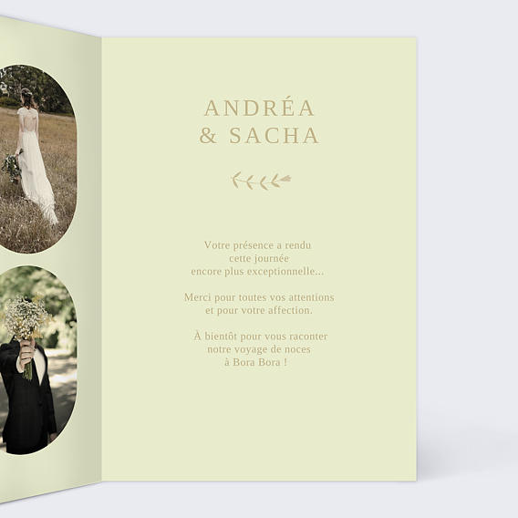 Remerciements mariage Amande Douce
