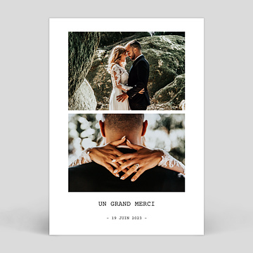 Carte remerciement mariage Polaroid Simple II