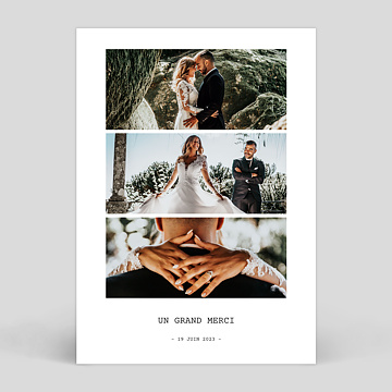 Carte remerciement mariage Polaroid Simple III