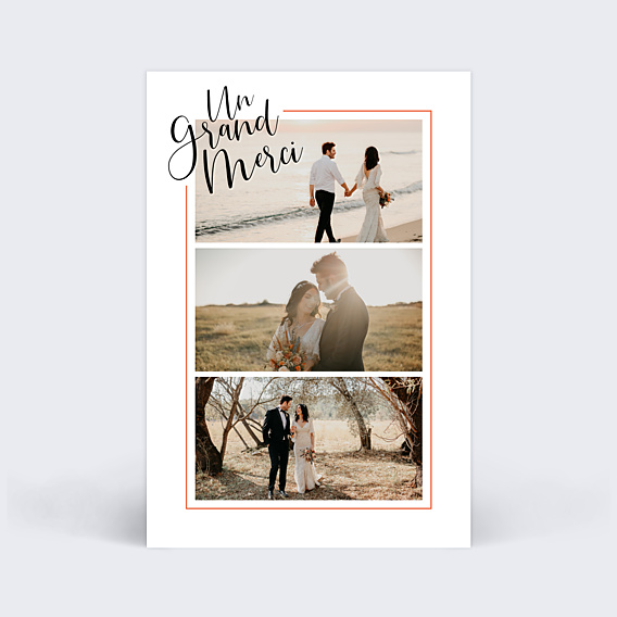 Remerciements mariage Cadre Typographique III