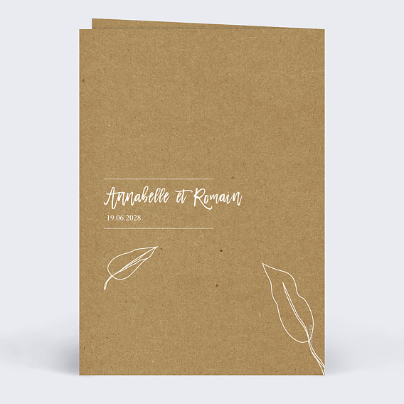 Carte remerciement mariage Esquisse Bohème Verso