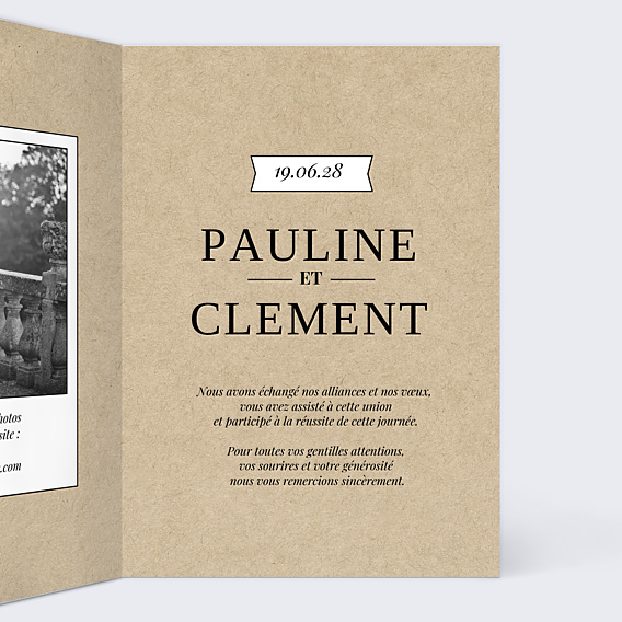 Remerciements mariage Vintage Ludique