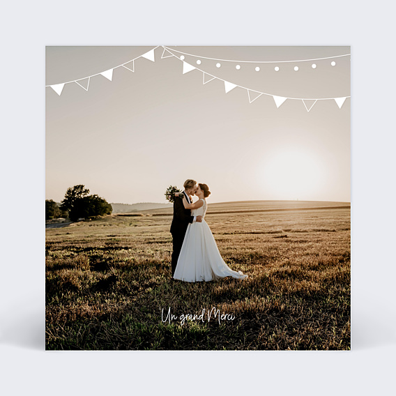 Remerciements mariage Fanions Bucoliques