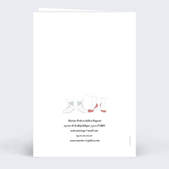 Carte remerciement mariage Il Était une Fois Verso