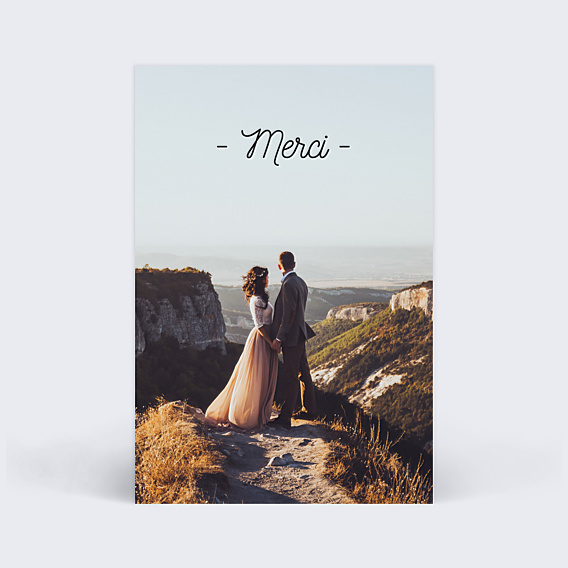 Remerciements mariage Tirets Noir