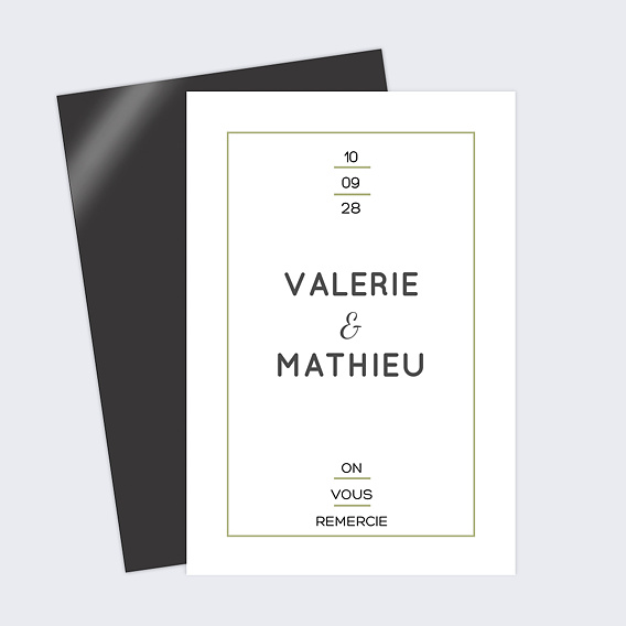 Carte remerciement mariage Graphique