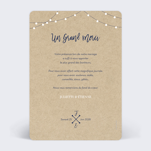Remerciements Mariage Notre Histoire Verso