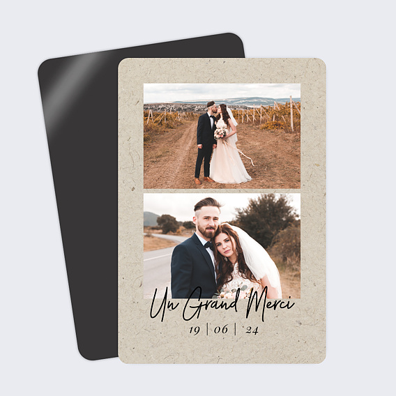 Carte remerciement mariage Esprit Chiné II