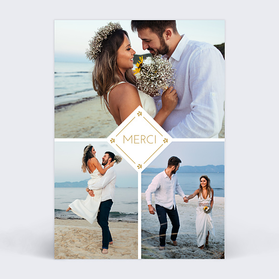 Remerciements mariage Losange Fleuri